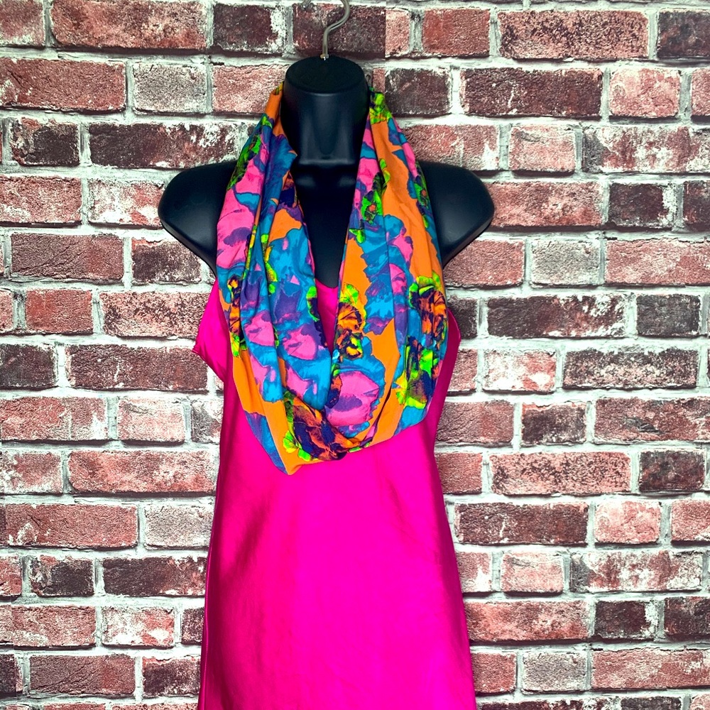Bright floral infinity scarf